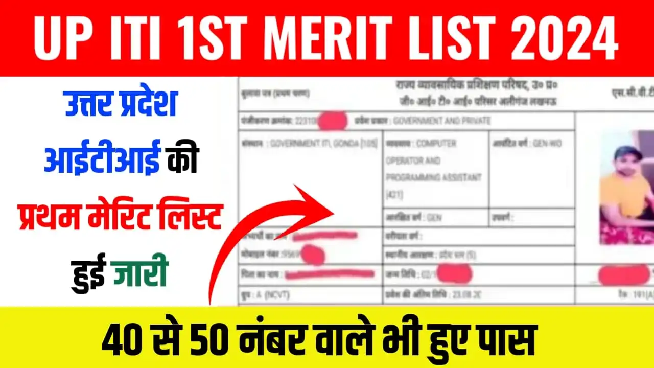 UP ITI 1st Merit List 2024